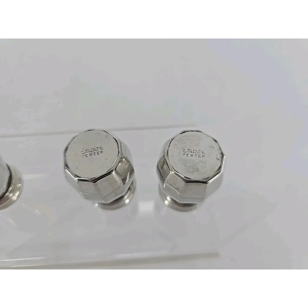 4 Lot Set of Vtg Empire Pewter Salt & Pepper Mini‎ Salt / Pepper Shakers